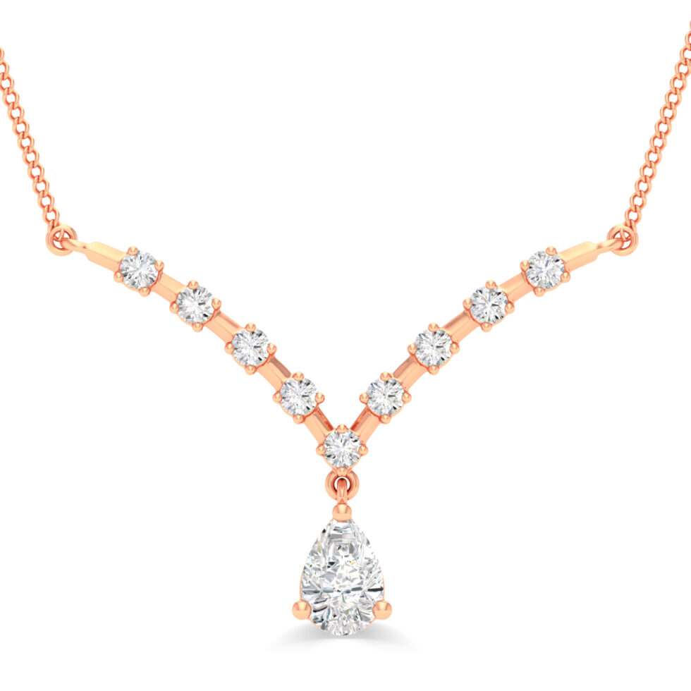 LAB GROWN DIAMOND DROP PEAR PENDANT NECKLACE