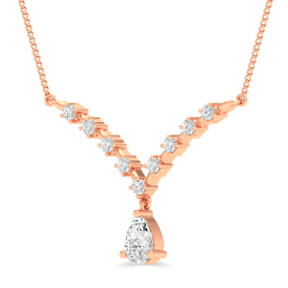 LAB GROWN DIAMOND DROP PEAR PENDANT NECKLACE