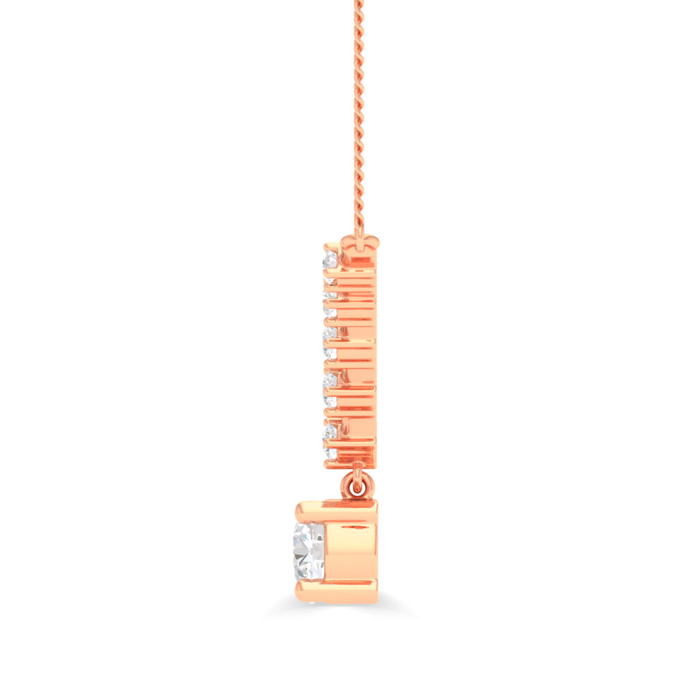 LAB GROWN DIAMOND DROP ROUND PENDANT NECKLACE