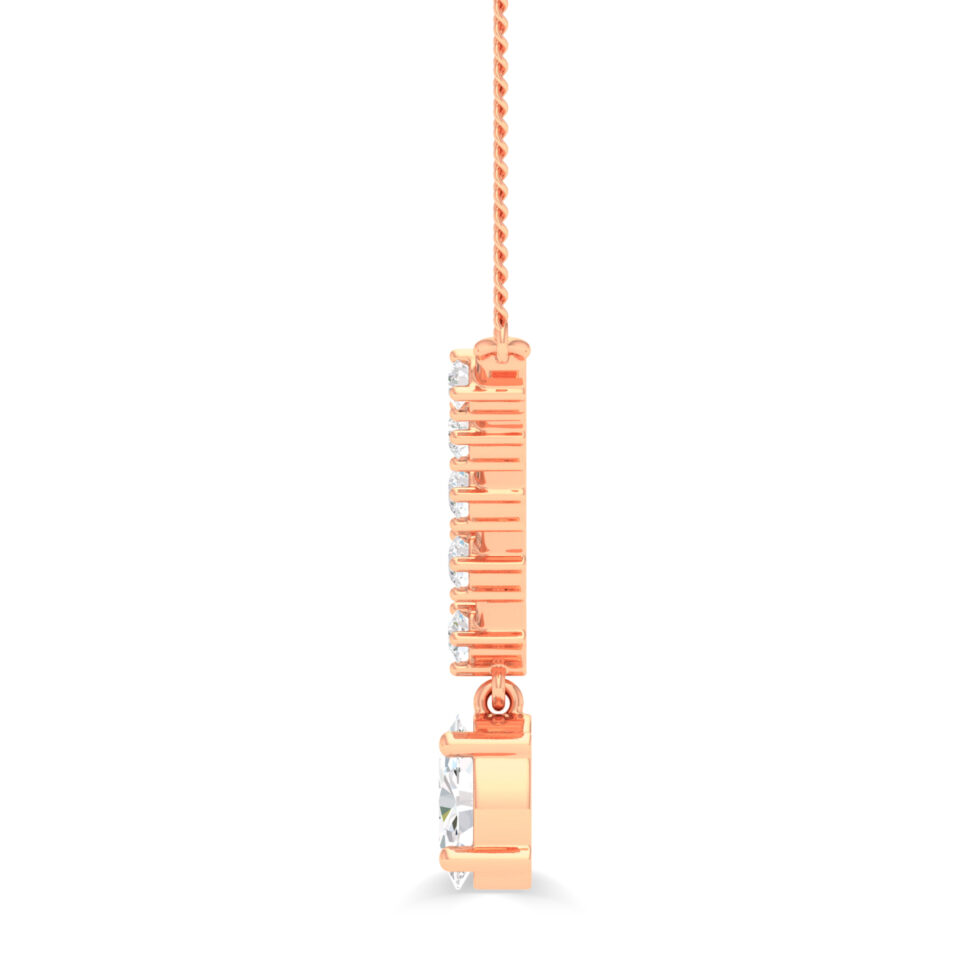 LAB GROWN DIAMOND DROP OVAL PENDANT NECKLACE