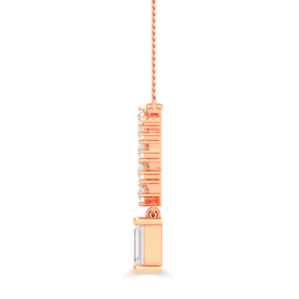 LAB GROWN DIAMOND DROP EMERALD PENDANT NECKLACE
