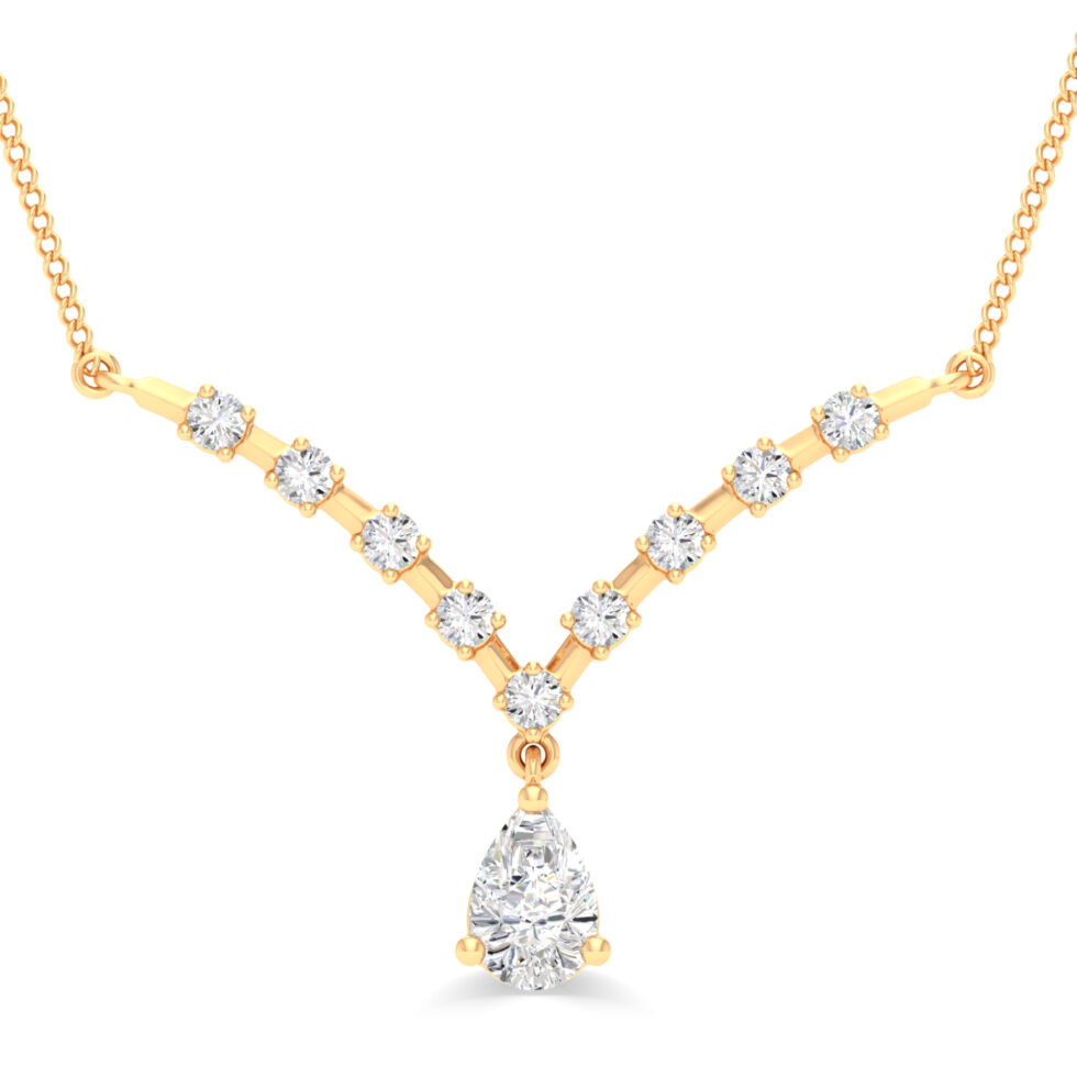 LAB GROWN DIAMOND DROP PEAR PENDANT NECKLACE