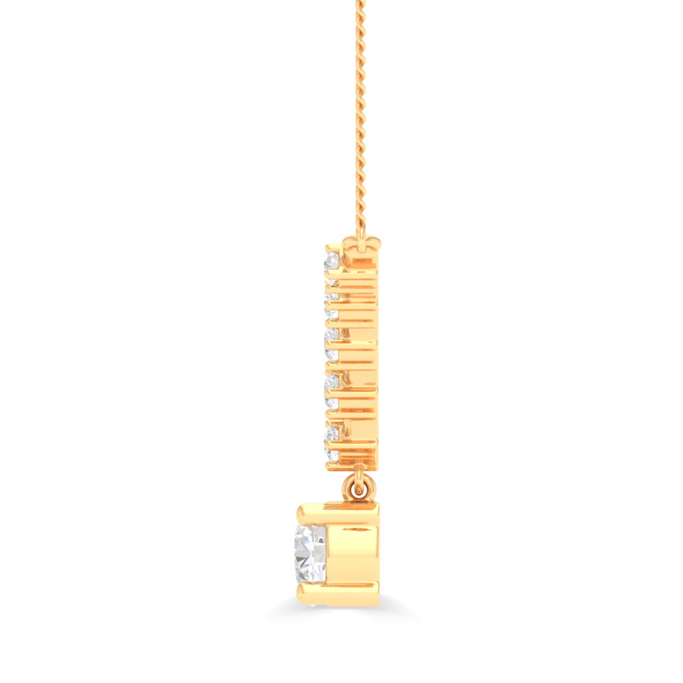 LAB GROWN DIAMOND DROP ROUND PENDANT NECKLACE