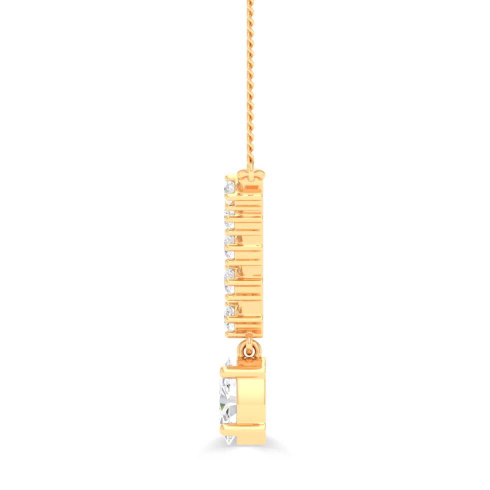 LAB GROWN DIAMOND DROP OVAL PENDANT NECKLACE