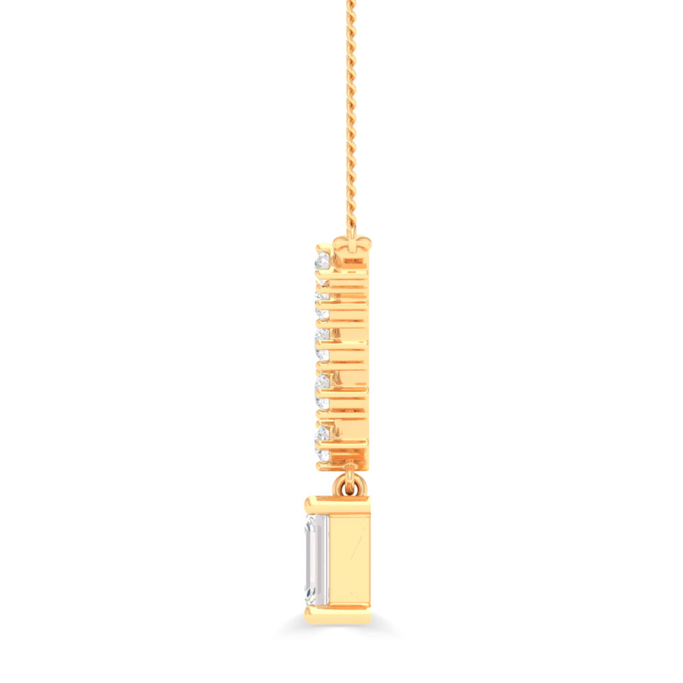 LAB GROWN DIAMOND DROP EMERALD PENDANT NECKLACE