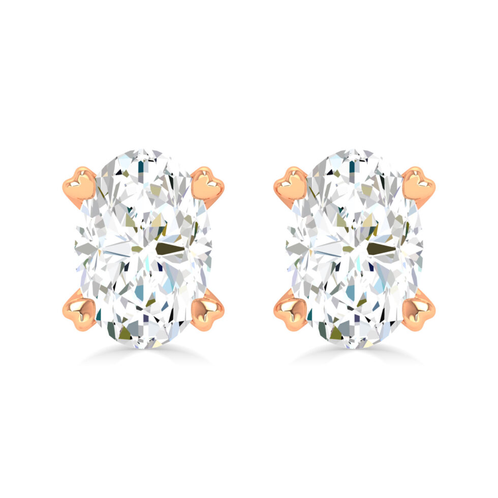 LAB OVAL DIAMOND STUD