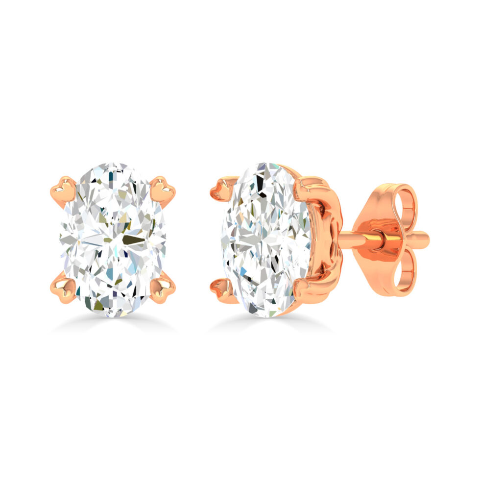 LAB OVAL DIAMOND STUD