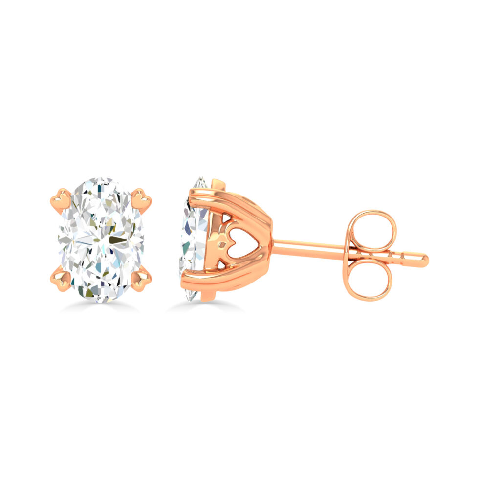 LAB OVAL DIAMOND STUD