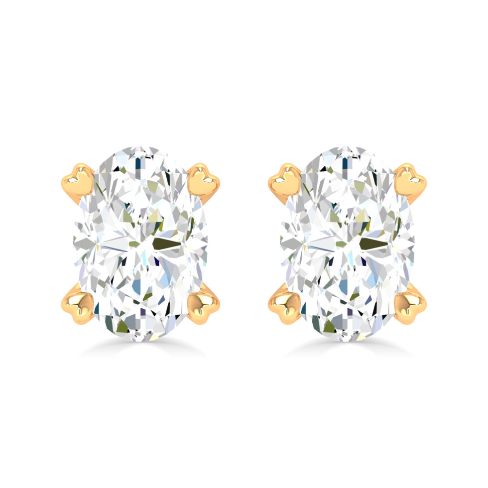 LAB OVAL DIAMOND STUD