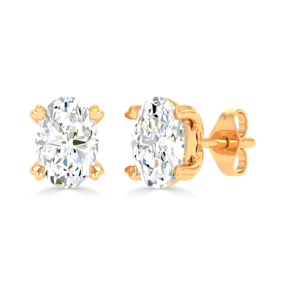 LAB OVAL DIAMOND STUD