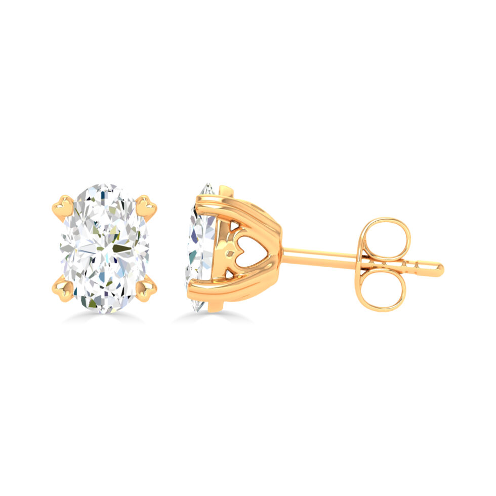 LAB OVAL DIAMOND STUD