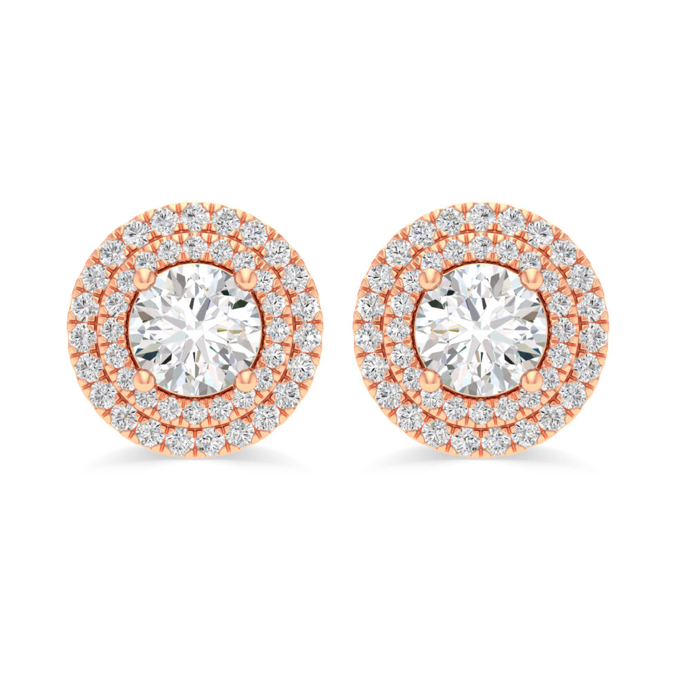 ROUND HALO LAB DIAMOND EARRINGS