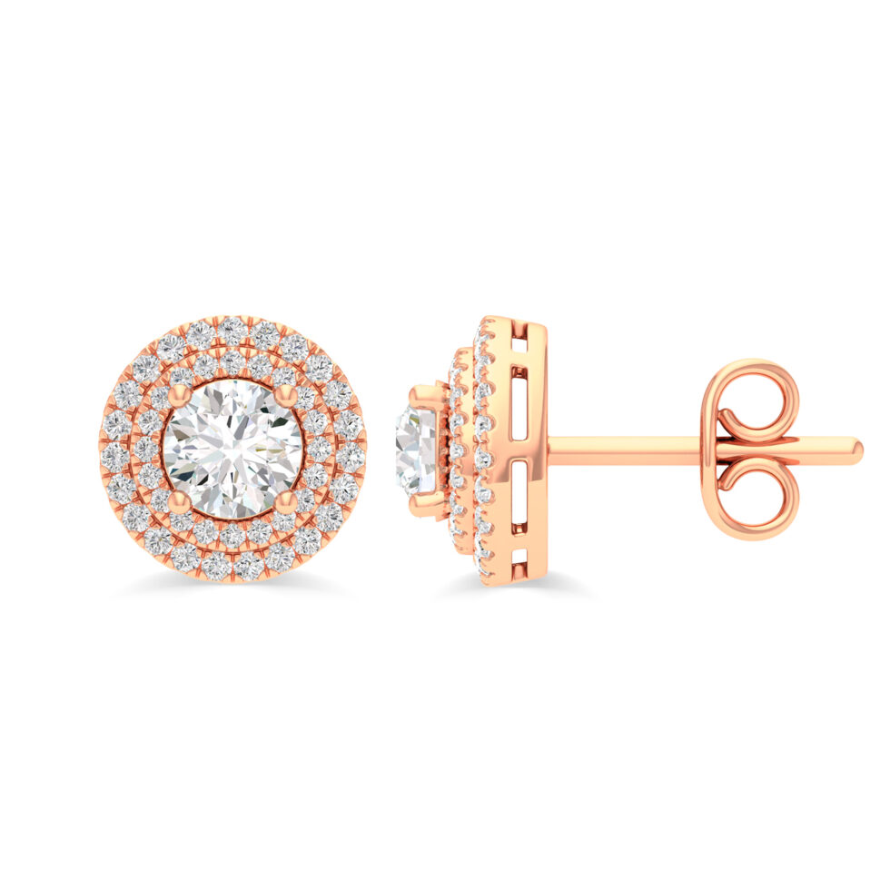 ROUND HALO LAB DIAMOND EARRINGS