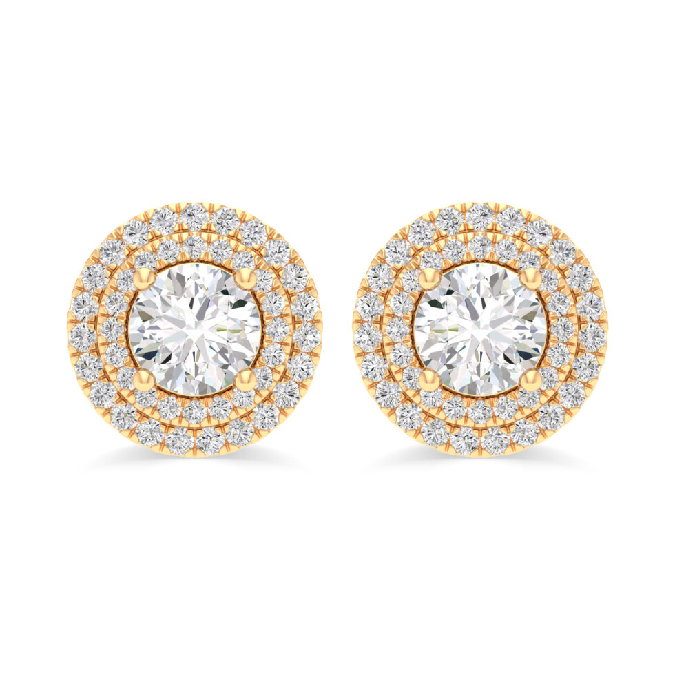 ROUND HALO LAB DIAMOND EARRINGS