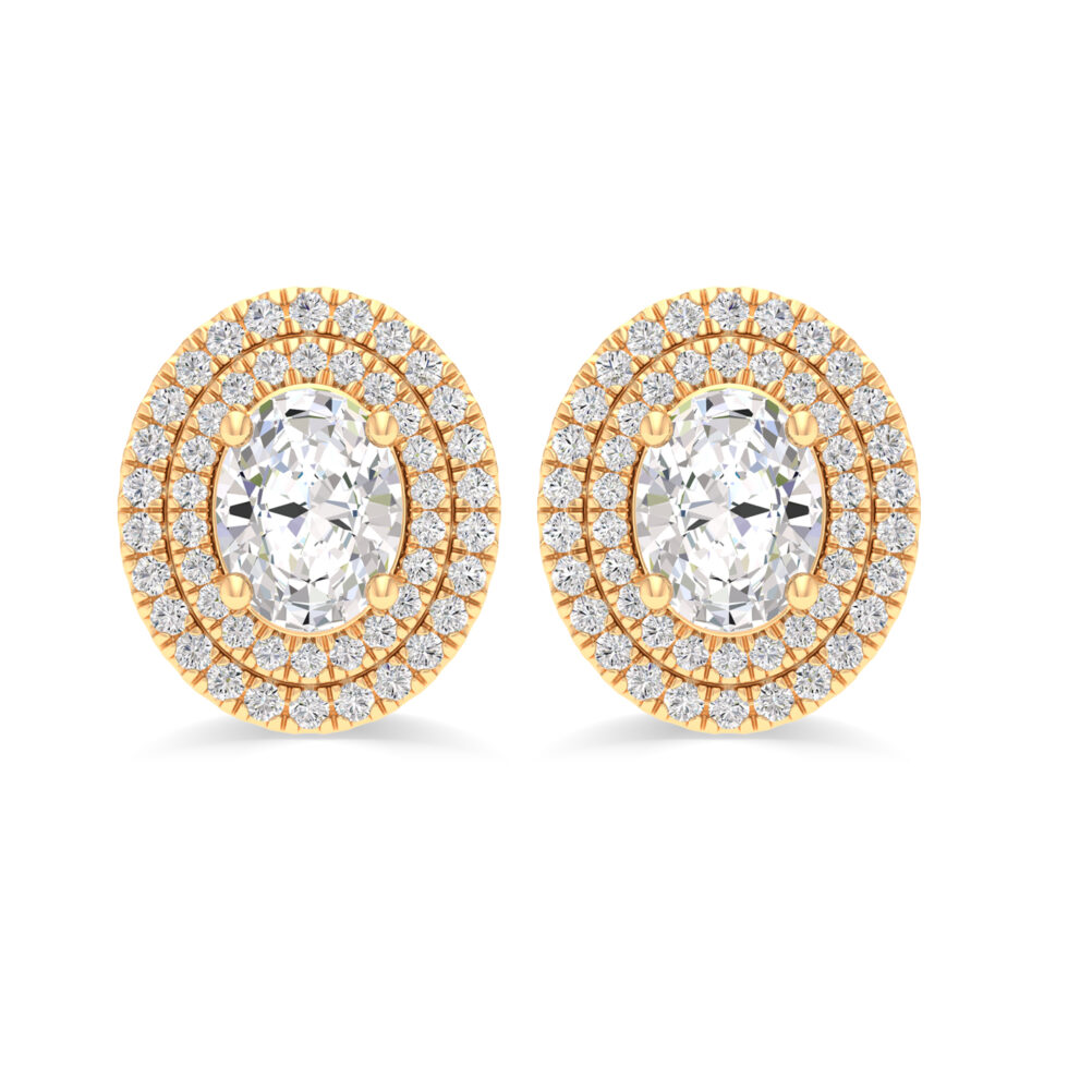 OVAL LAB GROWN DIAMOND HALO EARRINGS