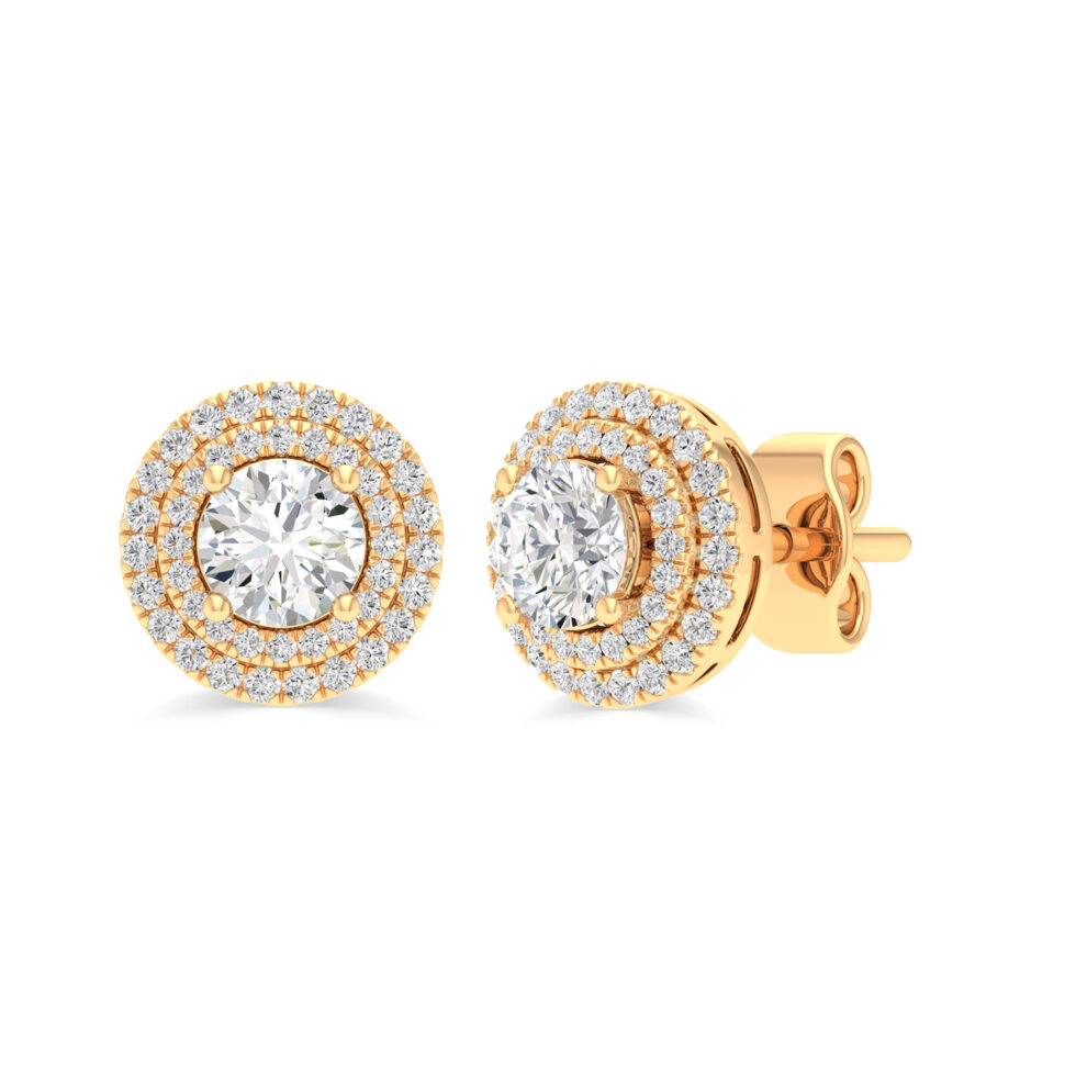 ROUND HALO LAB DIAMOND EARRINGS