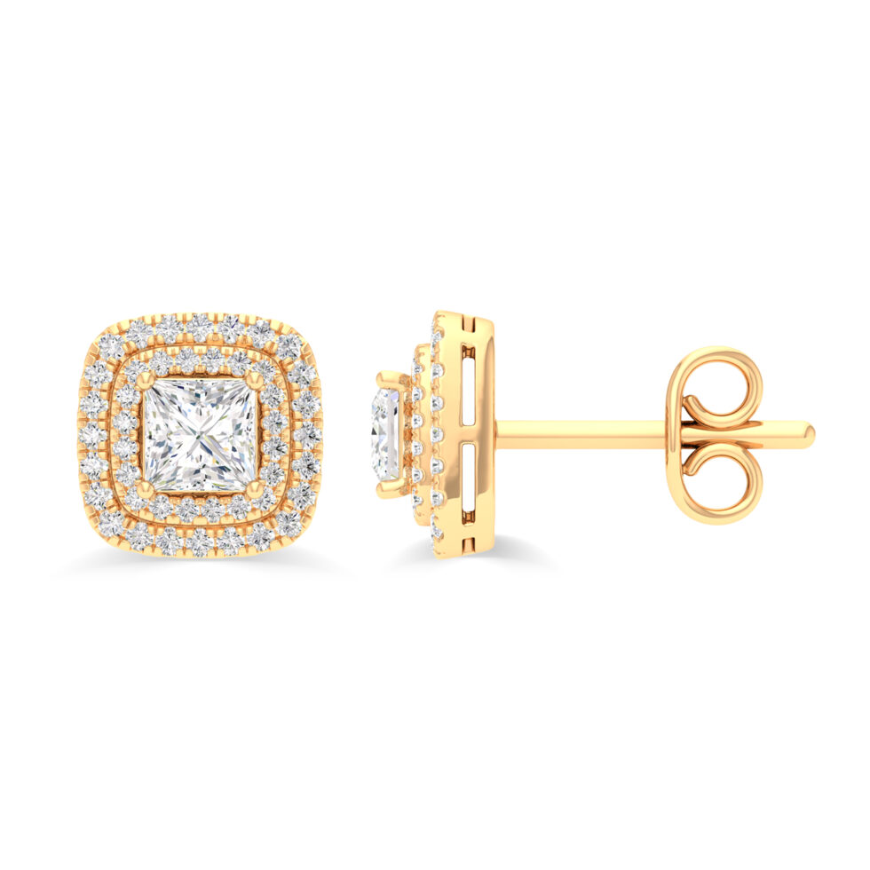 DESIGNER PRINCESS LAB CREATED HALO EARRING