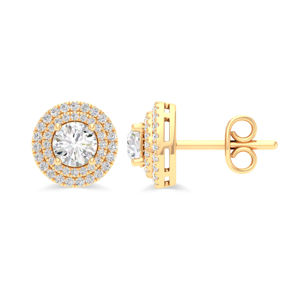 ROUND HALO LAB DIAMOND EARRINGS
