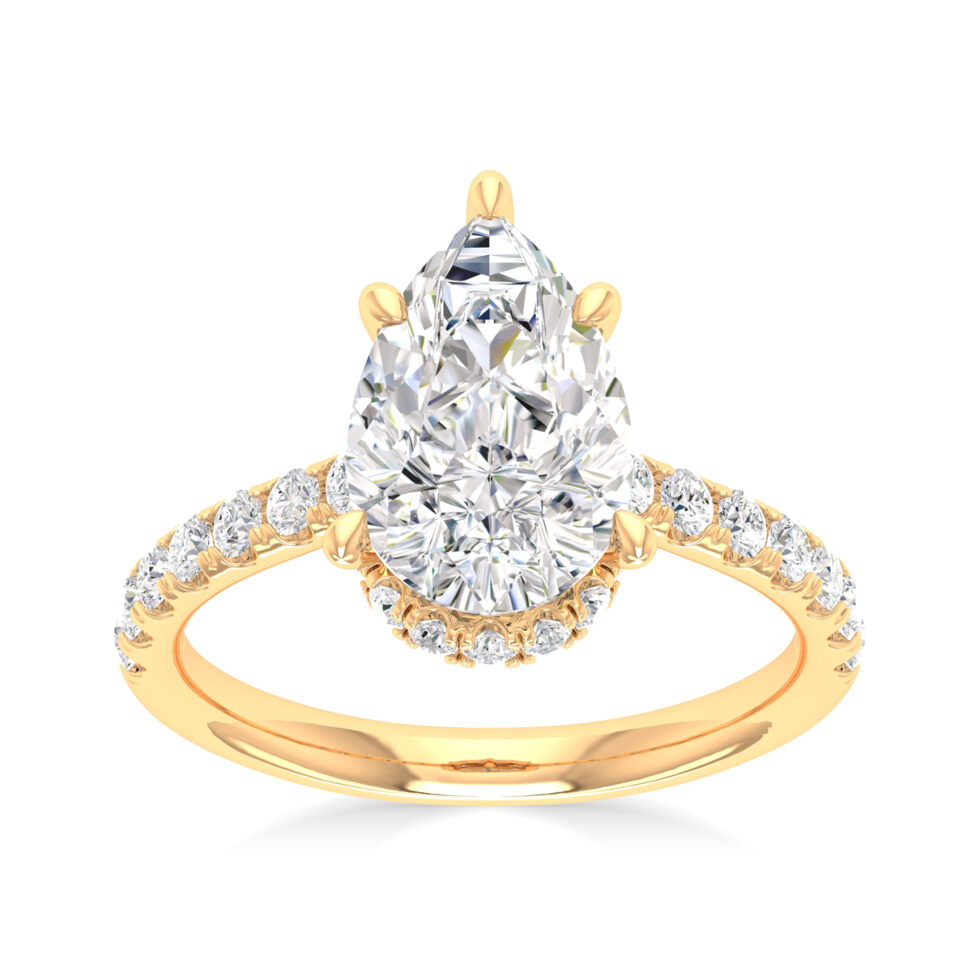 3ct Pear lab created diamonds