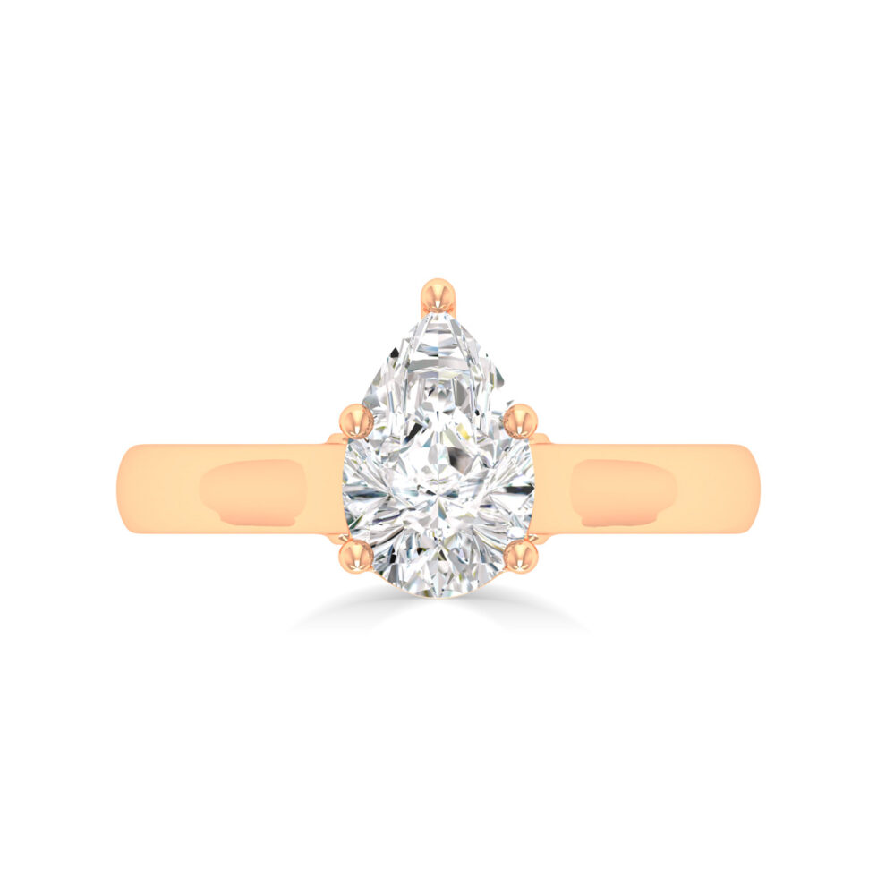 Pear Man Made diamond Engagement Ring