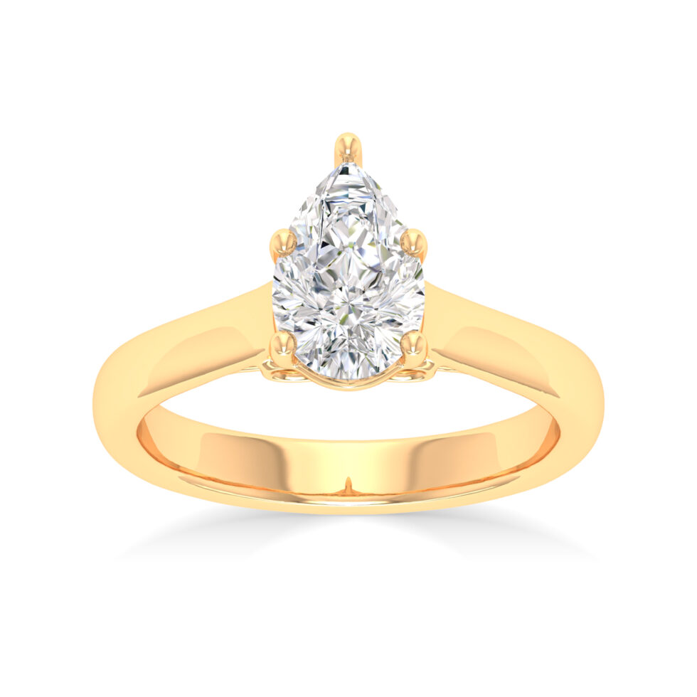 Pear Man Made diamond Engagement Ring