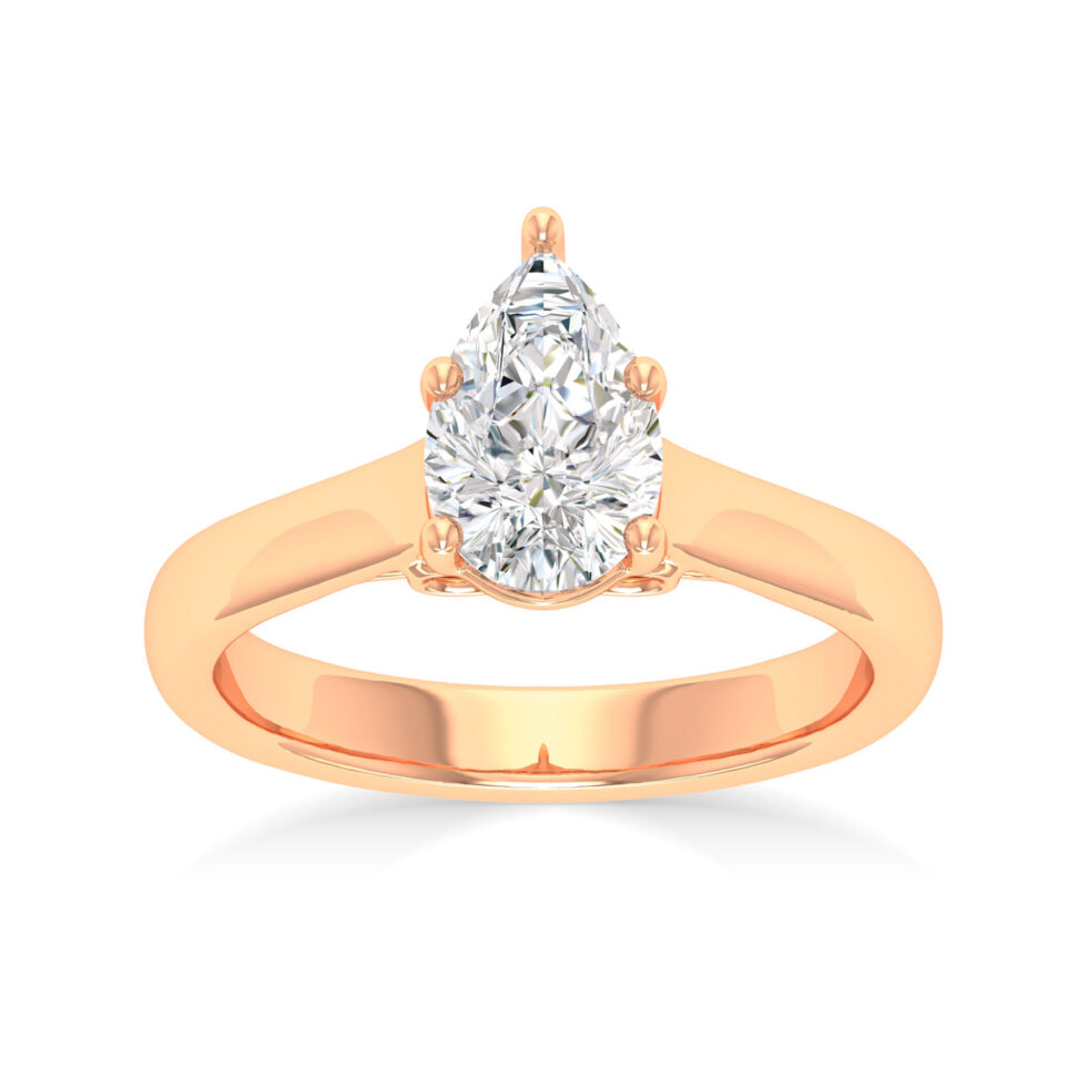 Pear Man Made diamond Engagement Ring
