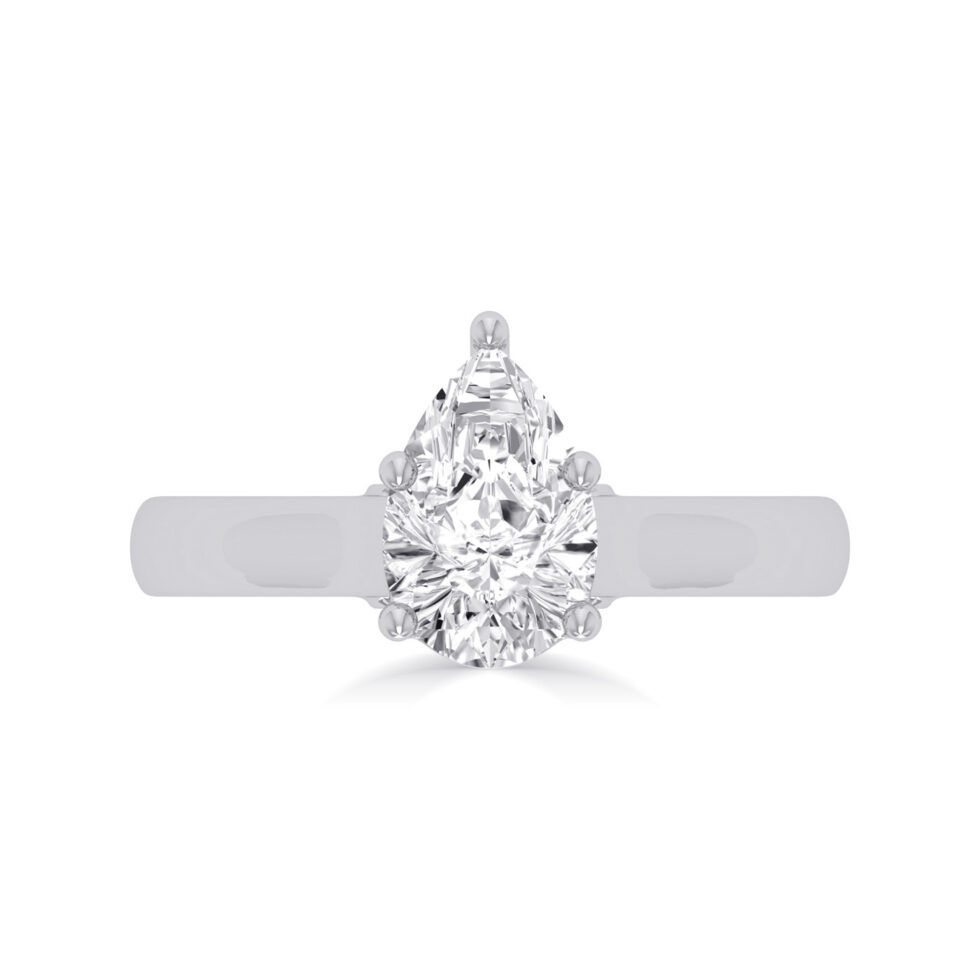 Pear Man Made diamond Engagement Ring