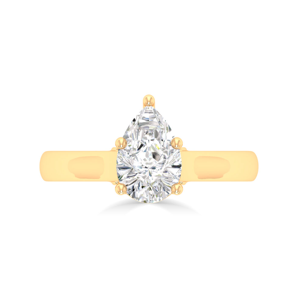Pear Man Made diamond Engagement Ring