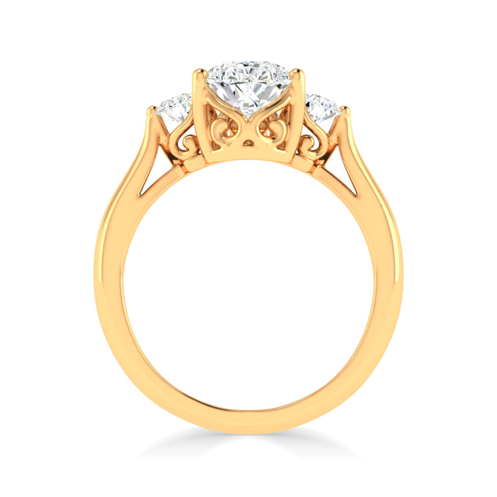 3 Stone Pear Diamond Ring