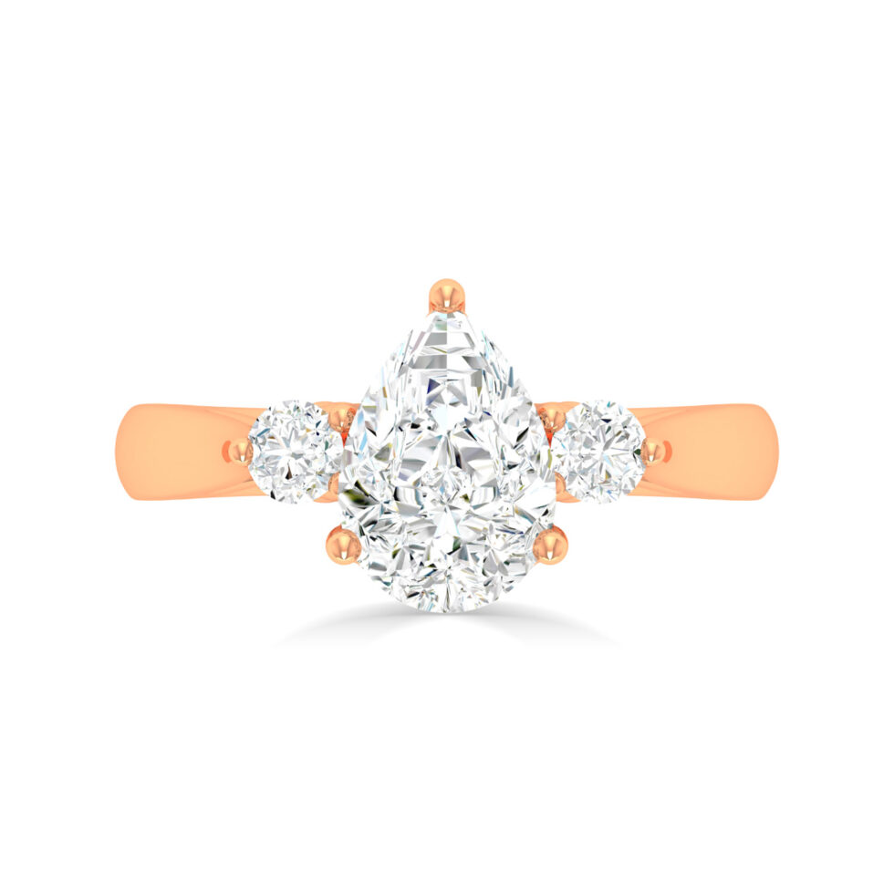 3 Stone Pear Diamond Ring
