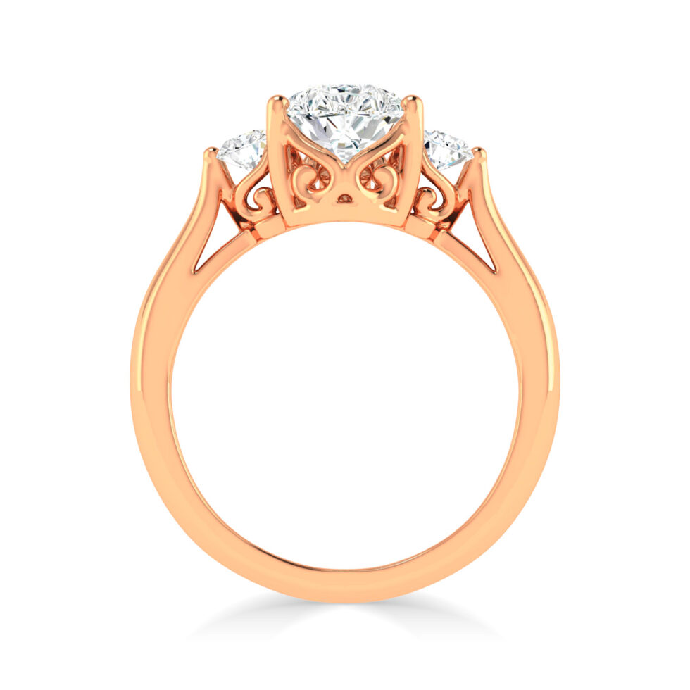 3 Stone Pear Diamond Ring