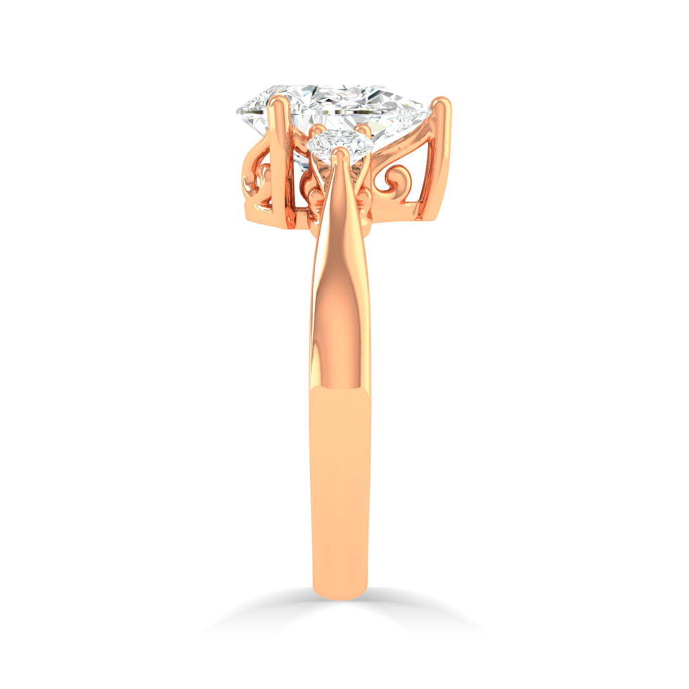 3 Stone Pear Diamond Ring