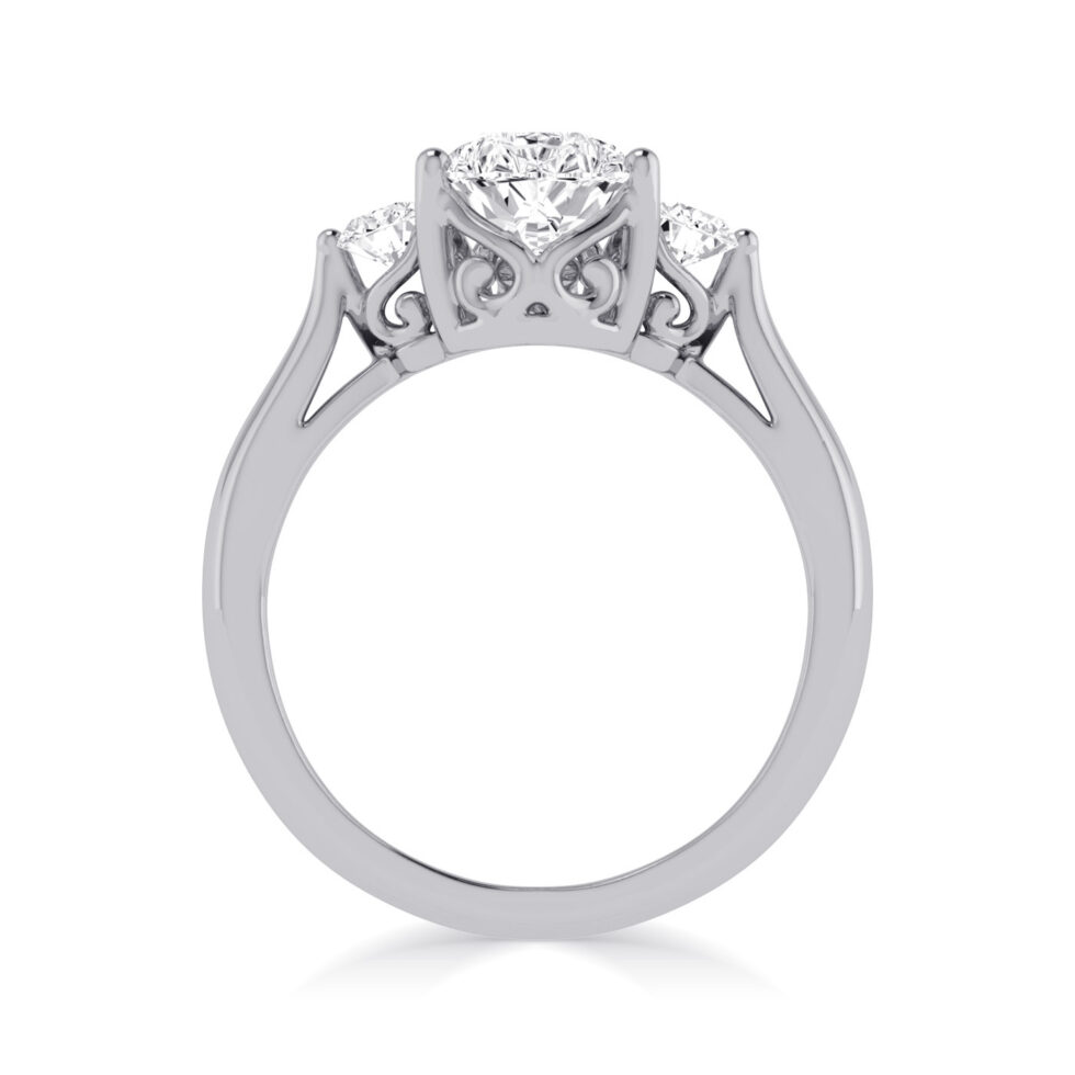 3 Stone Pear Diamond Ring