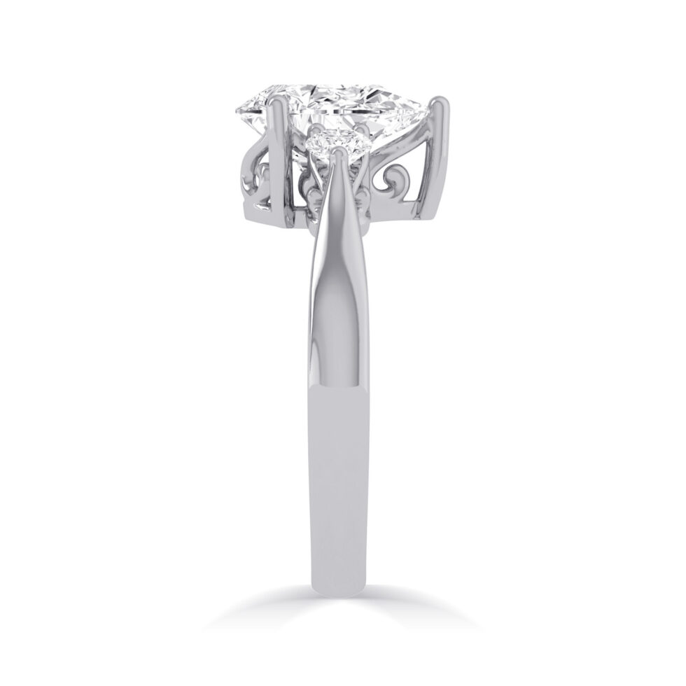 3 Stone Pear Diamond Ring