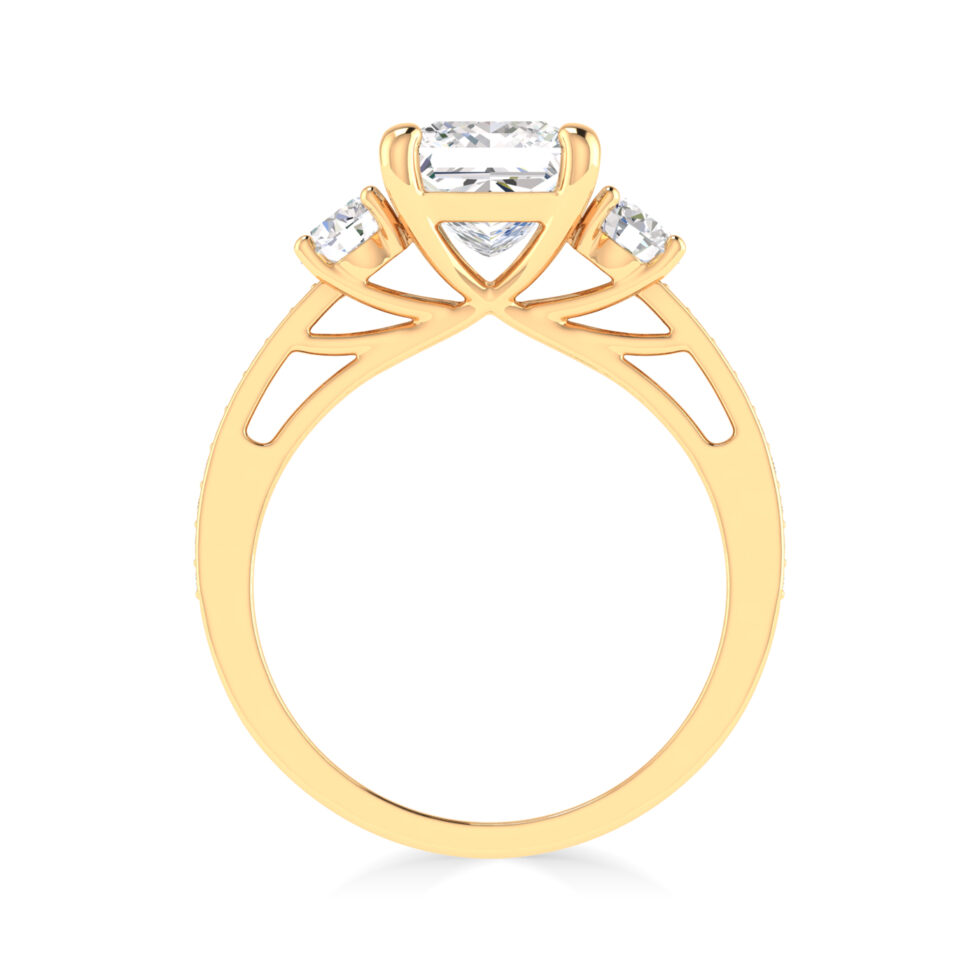 3 Stone Princess Designer Ring