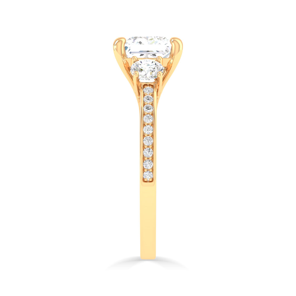 3 Stone Princess Designer Ring