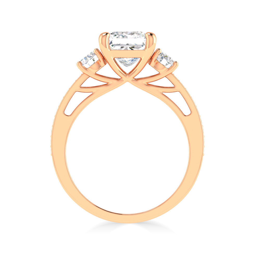 3 Stone Princess Designer Ring