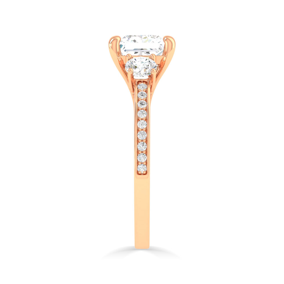 3 Stone Princess Designer Ring