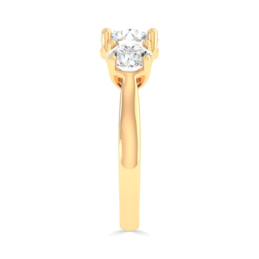 Three Stone Round Lab Created Ring
