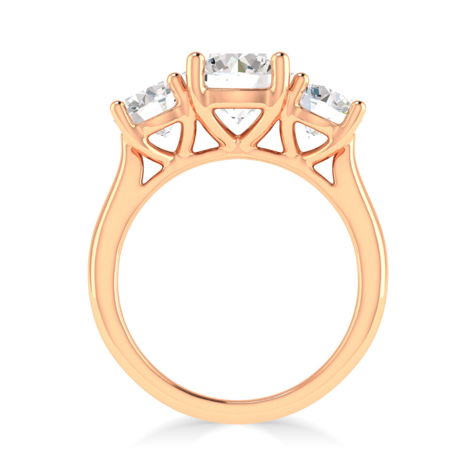 Three Stone Round Lab Created Ring