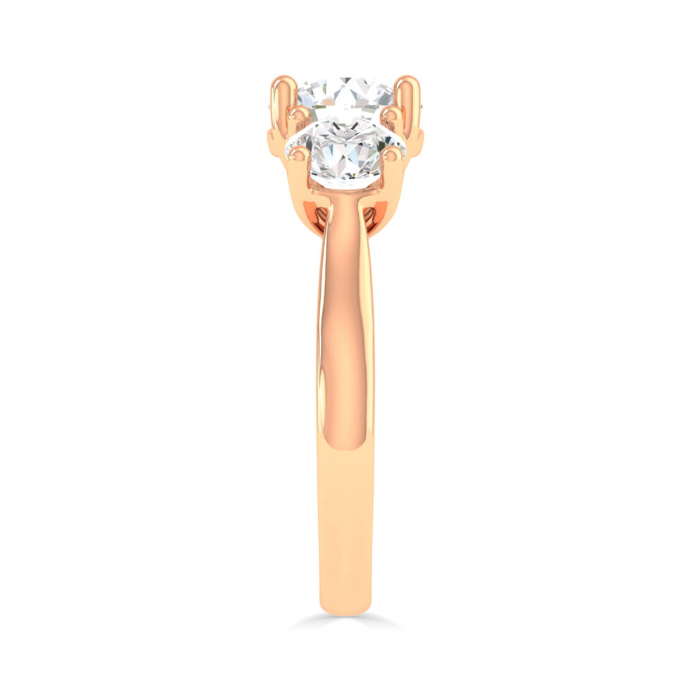 Three Stone Round Lab Created Ring