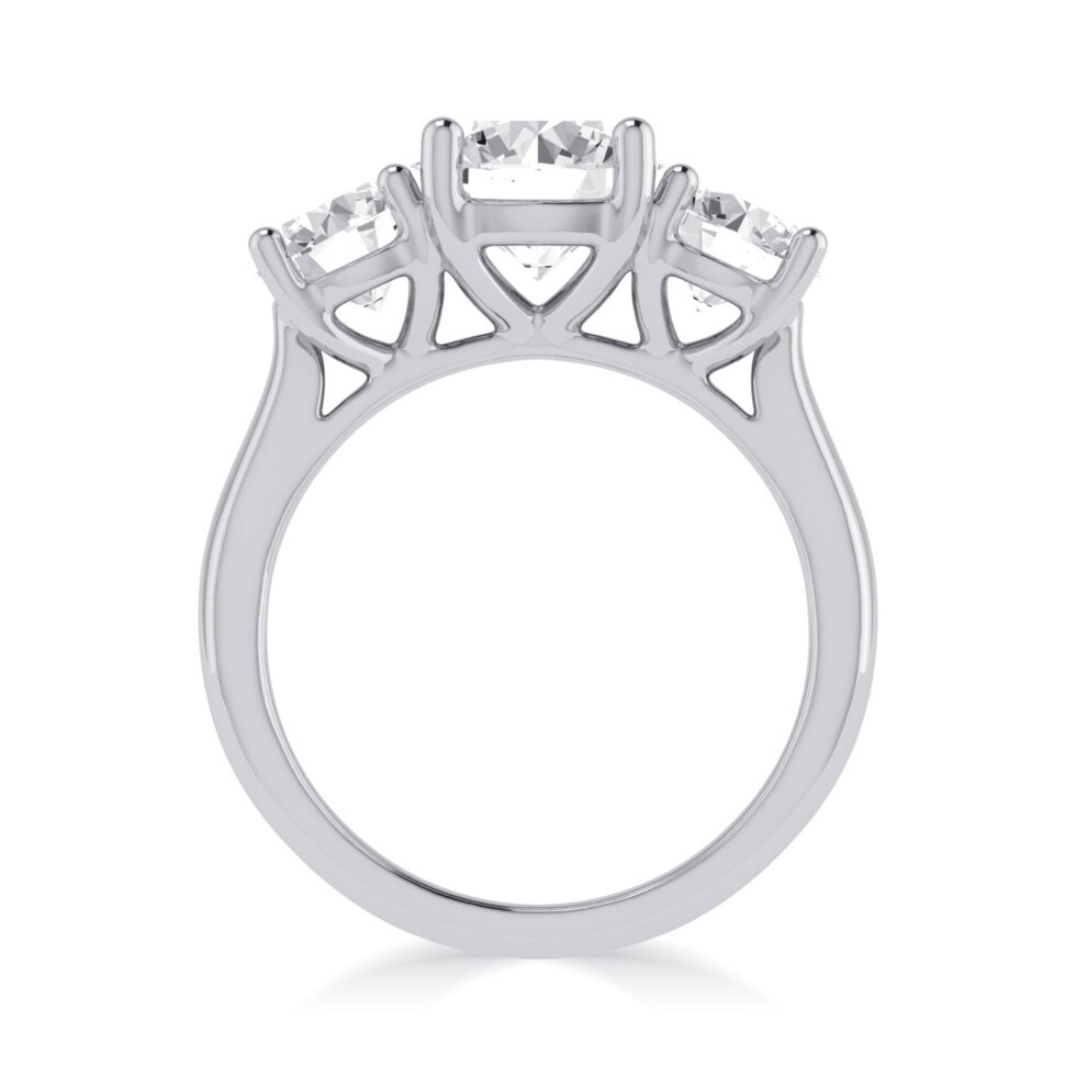 Three Stone Round Lab Created Ring