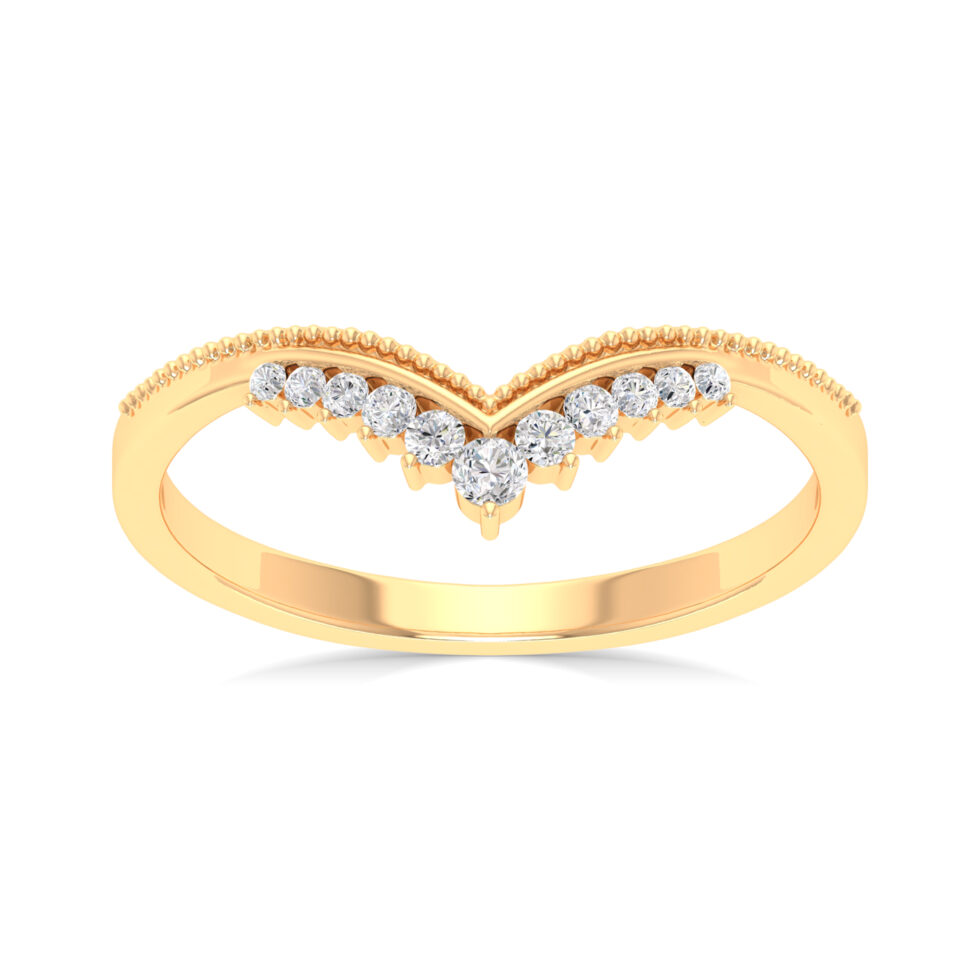 V Shape Designer Lab Grown Diamond Ring