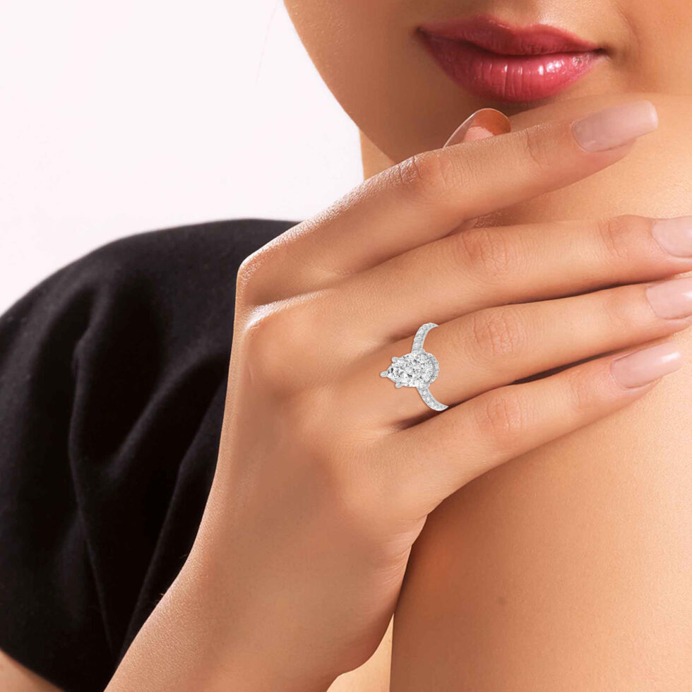 3ct Pear lab created diamonds