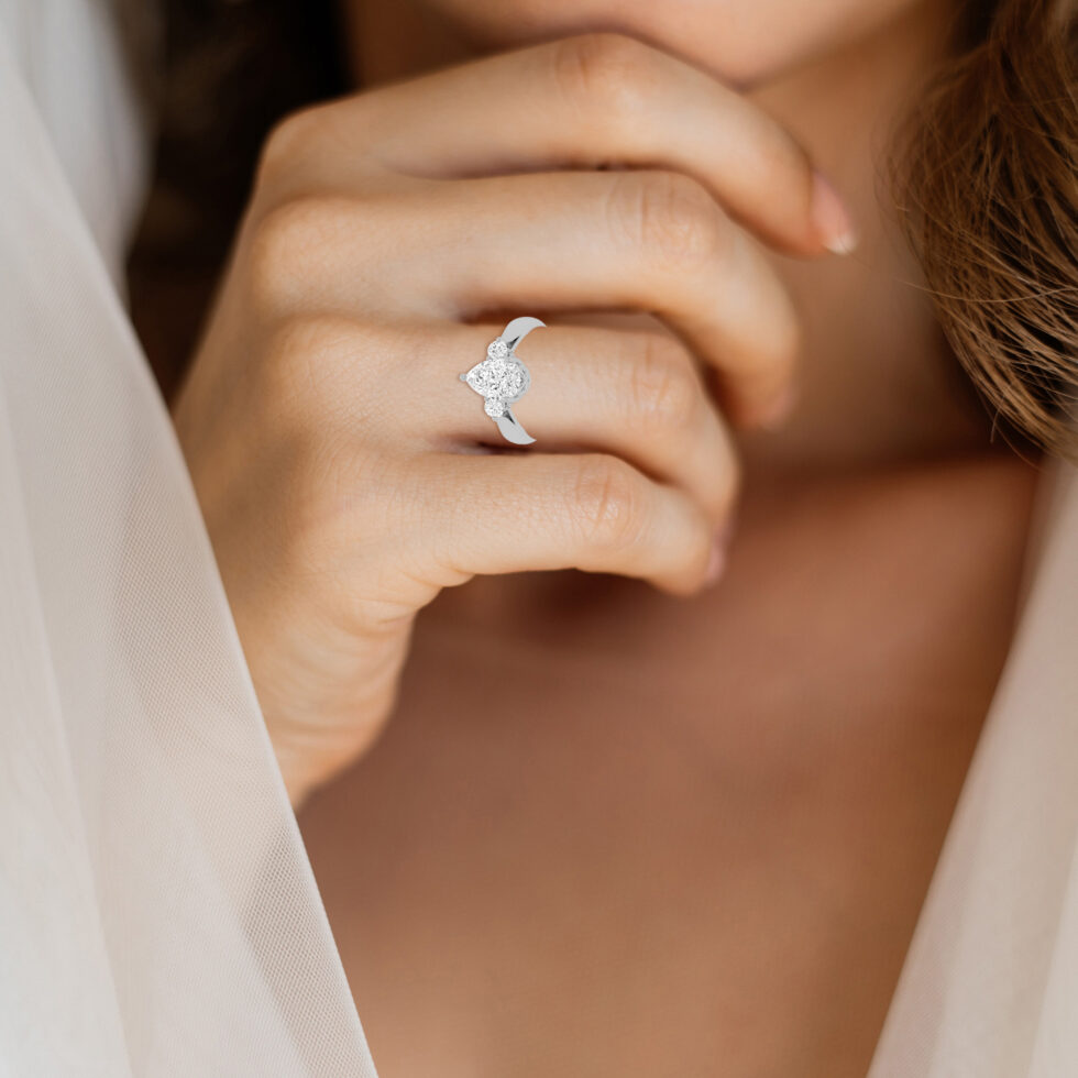 3 Stone Pear Diamond Ring