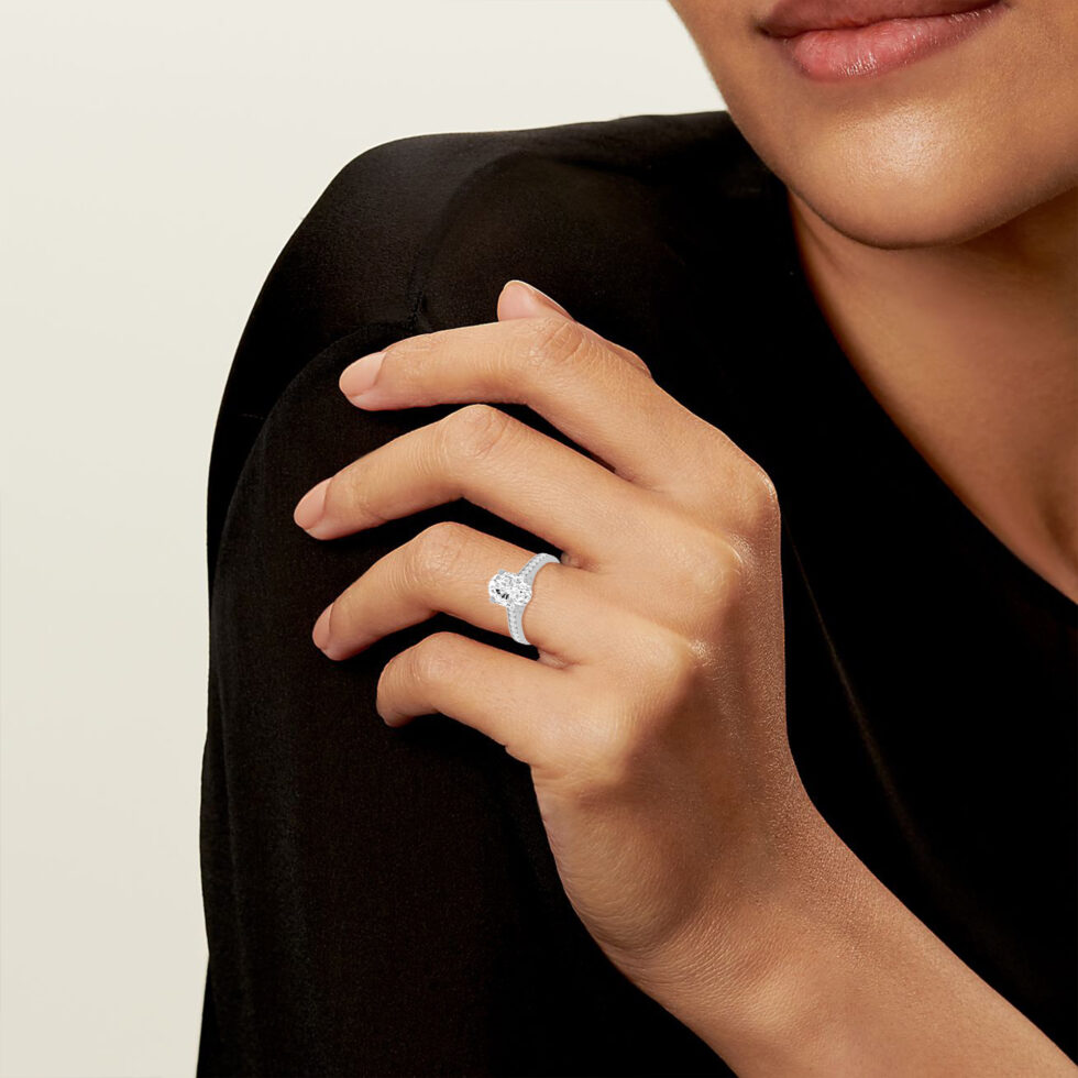 3ct Oval Lab grown diamond ring