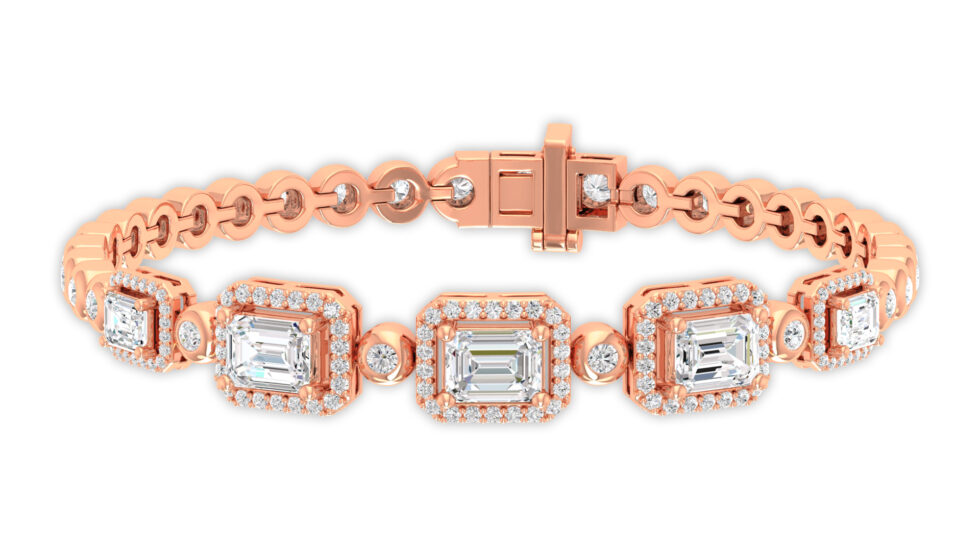 DESIGNER EMERALD LAB GROWN DIAMOND BRACELET