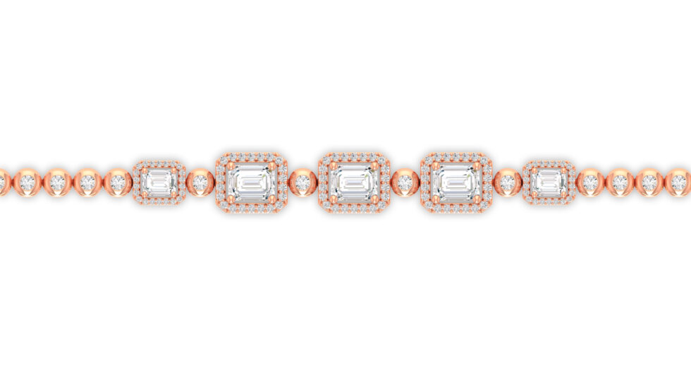 DESIGNER EMERALD LAB GROWN DIAMOND BRACELET