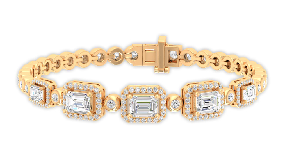 DESIGNER EMERALD LAB GROWN DIAMOND BRACELET