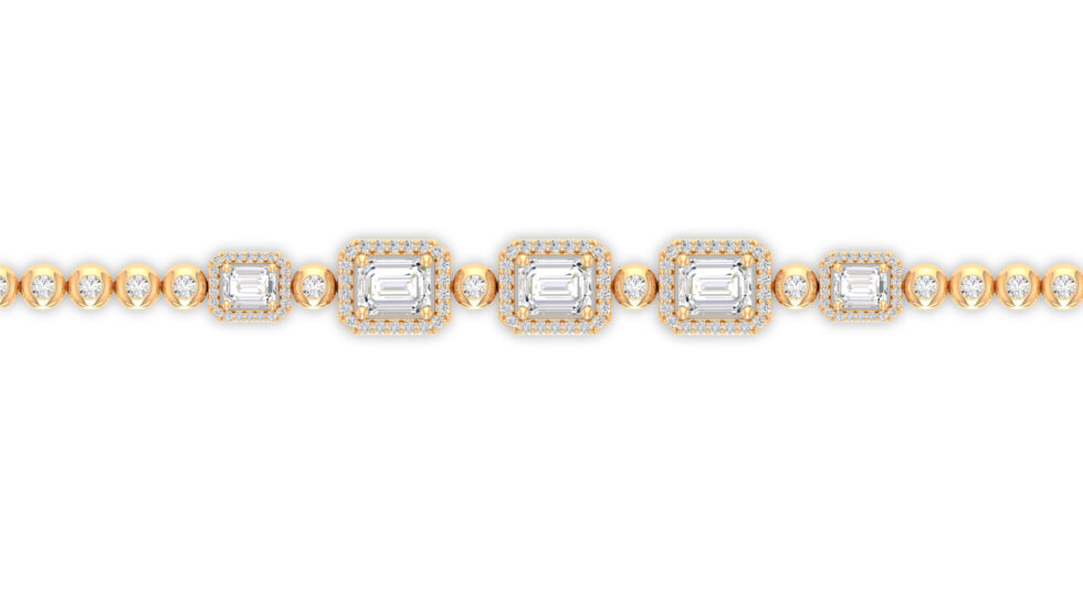 DESIGNER EMERALD LAB GROWN DIAMOND BRACELET